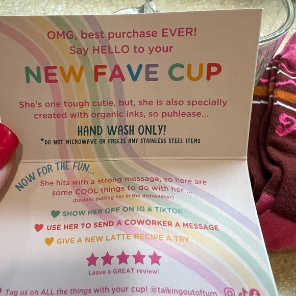 NEW Fave Cup Shit Show Mug Gift Set with Socks and Heart Pin Clear Pink Cup NEW - Picture 11 of 11
